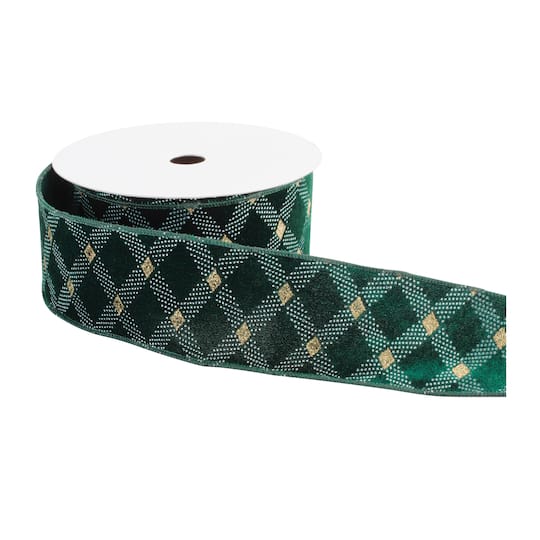 Melrose 2.5" x 10yd. Diamond Lattice Wired Ribbon